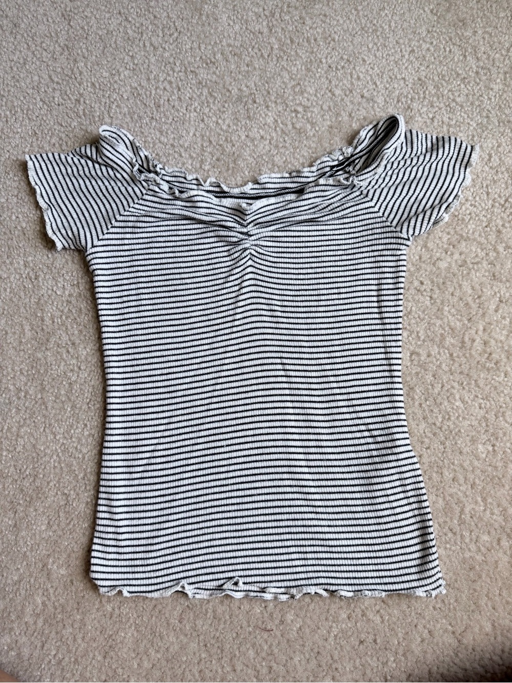 BDG Black & White Striped Top
